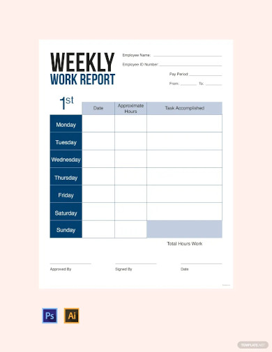 49+ Free Weekly Report Templates- PDF, Word, Docs, Pages