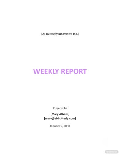 weekly report templates