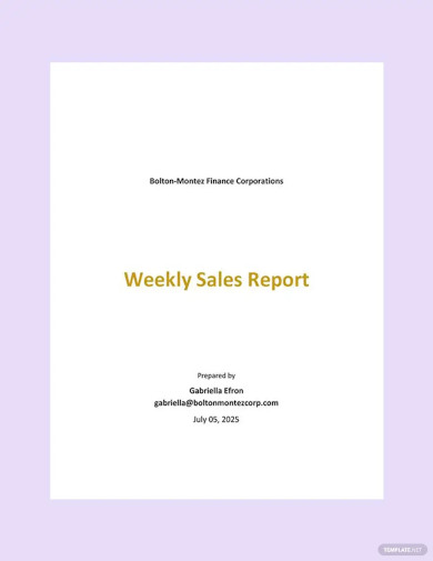 weekly sales report template