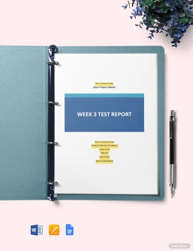 weekly test report templates