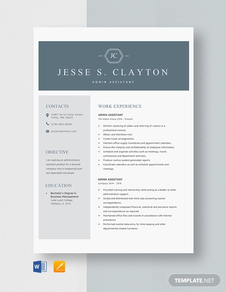 13+ Administrative Assistant Resume Templates - DOC, PDF, Excel