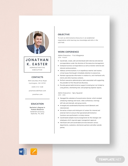 cv word template for executive director word free download