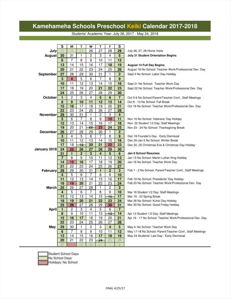 14+ Daycare Calendar Templates Free Samples, Examples Formats Download