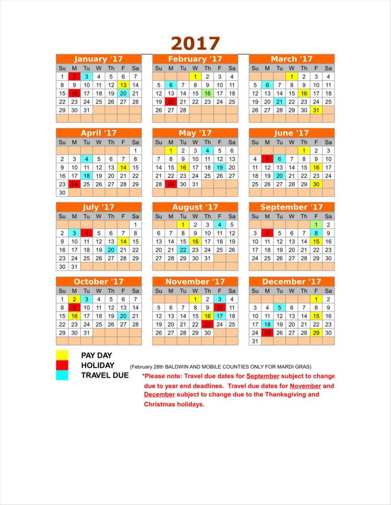 10  Travel Calendar Examples Free Word PDF Excel Format Download