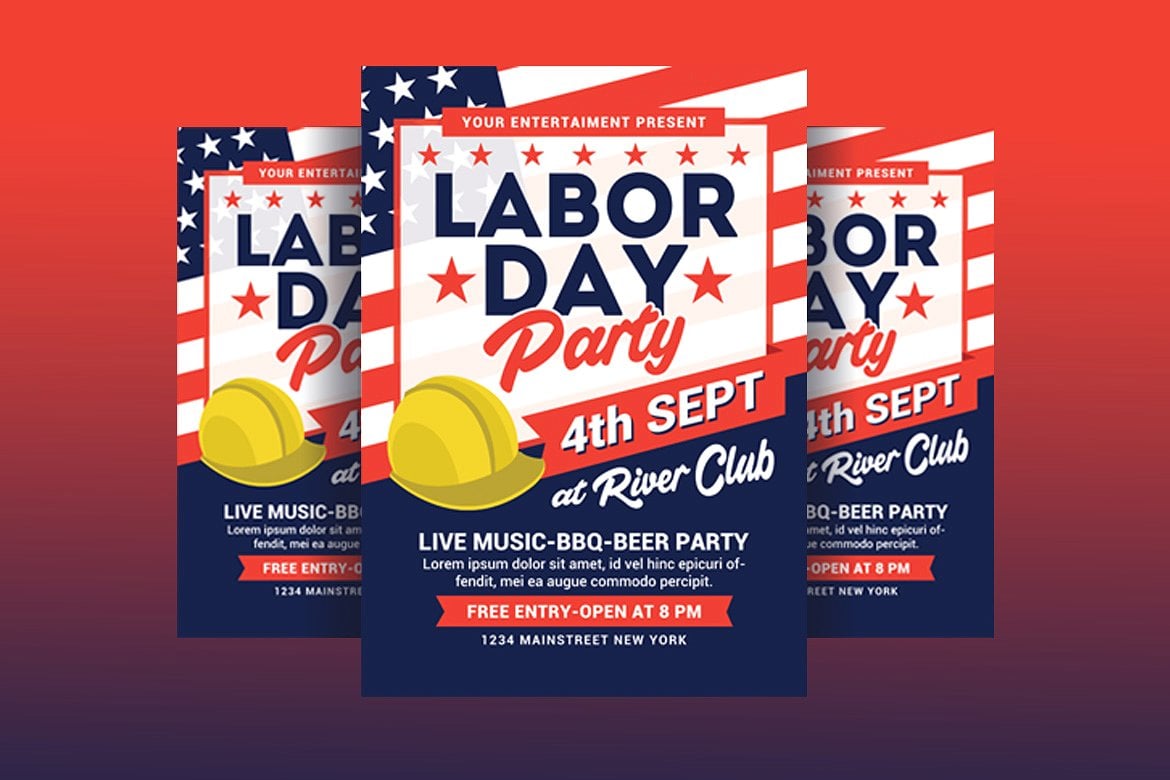 Printable Vintage Labor Day BBQ Invite Red White &Blue BBQ Labor Day Patriotic Invite Labor Day BBQ Invitation Instant Download pdf