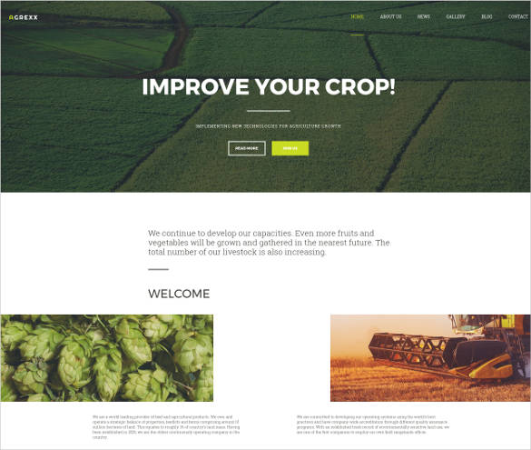agriculture responsive website theme template