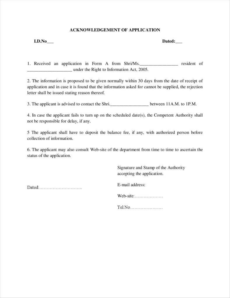 application acknowledgement letter format page 001 788x10