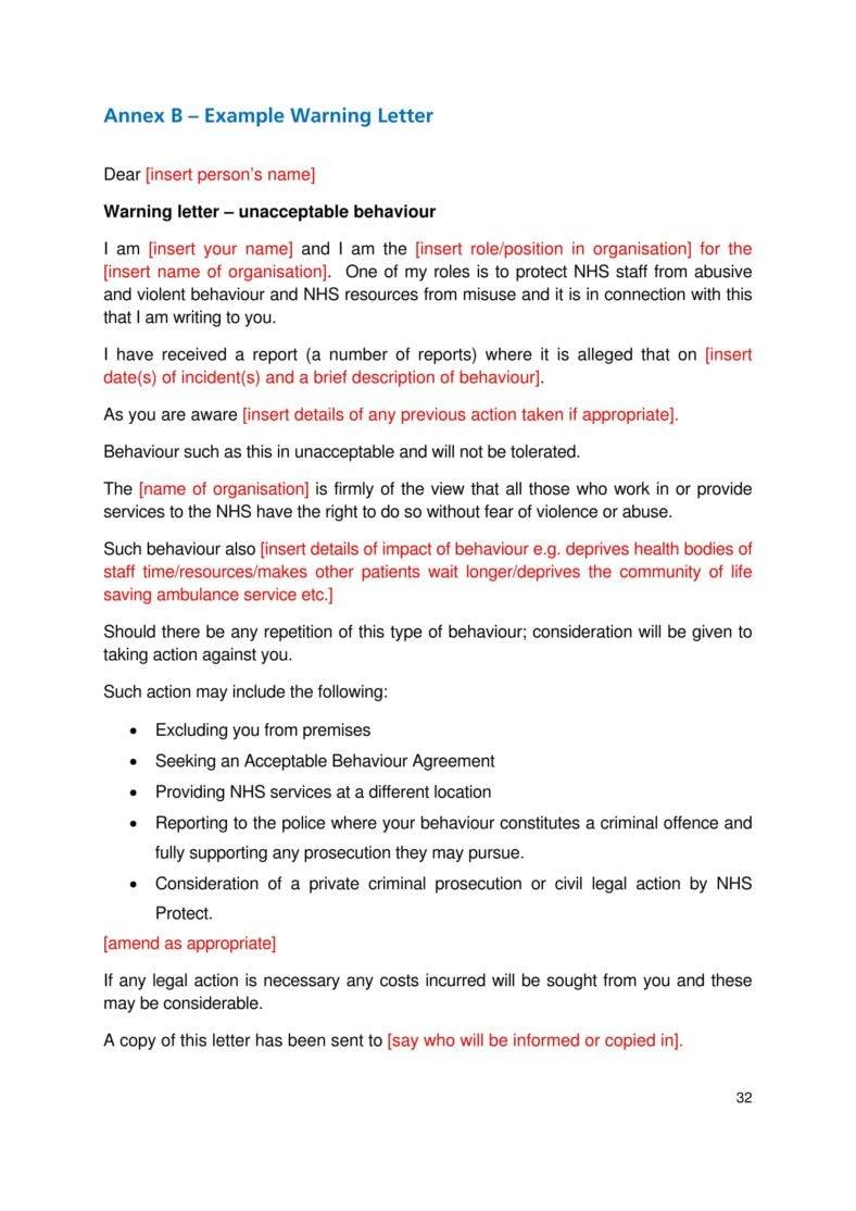 letter 9 general agreement Template Examples Work Free Samples, 9 Letter Warning