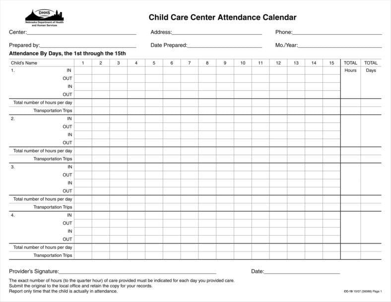 14+ Daycare Calendar Templates Free Samples, Examples Formats Download