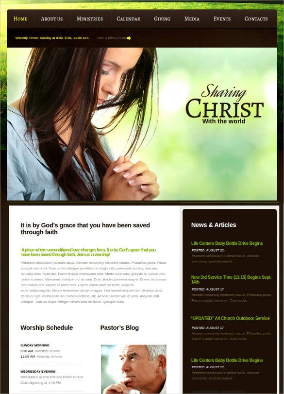 22  Free Church Website Themes And Templates