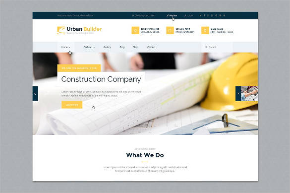 construction company builder website template