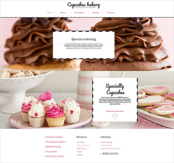 Cake Shop Elegant Multipage HTML Website Template | Food web design, Web  design inspiration, Website design inspiration