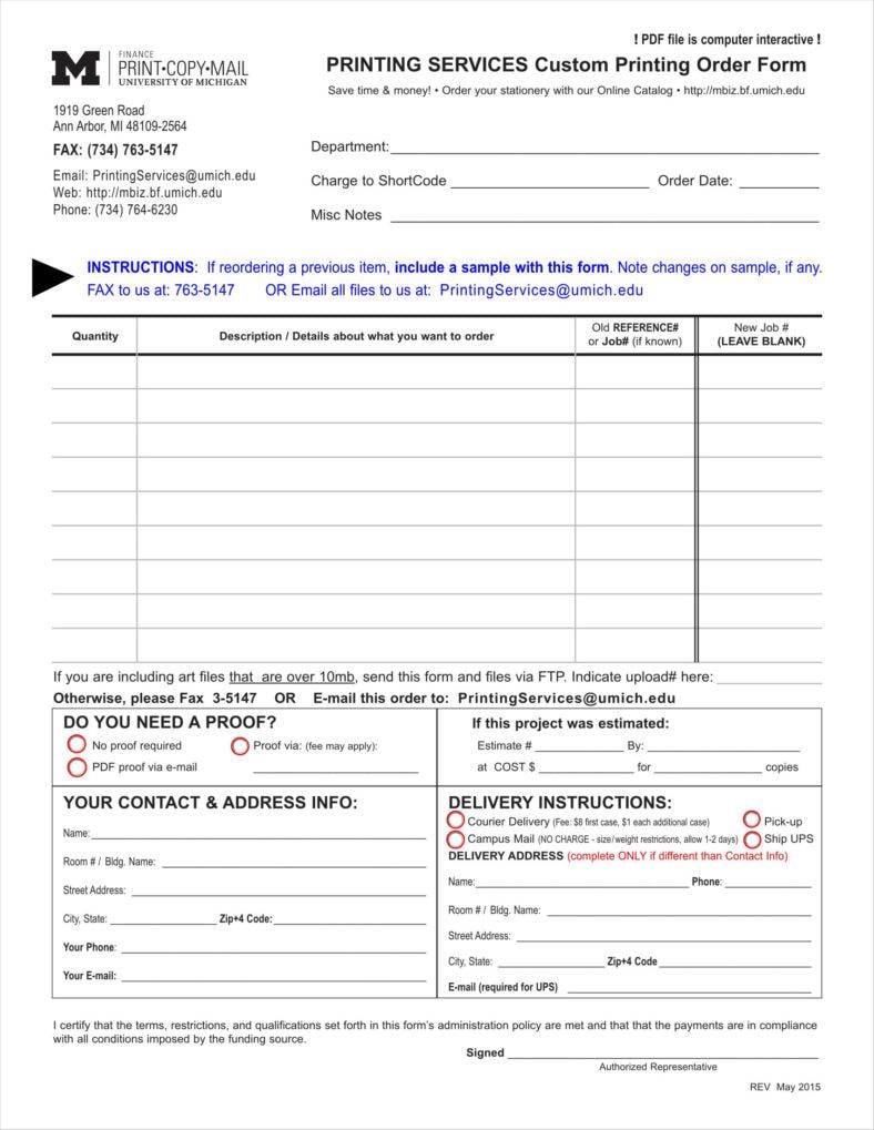 custom printing blank order form 11 788x10