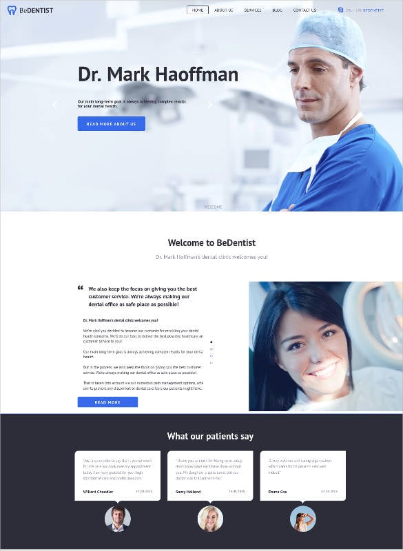 dental emergency website design template
