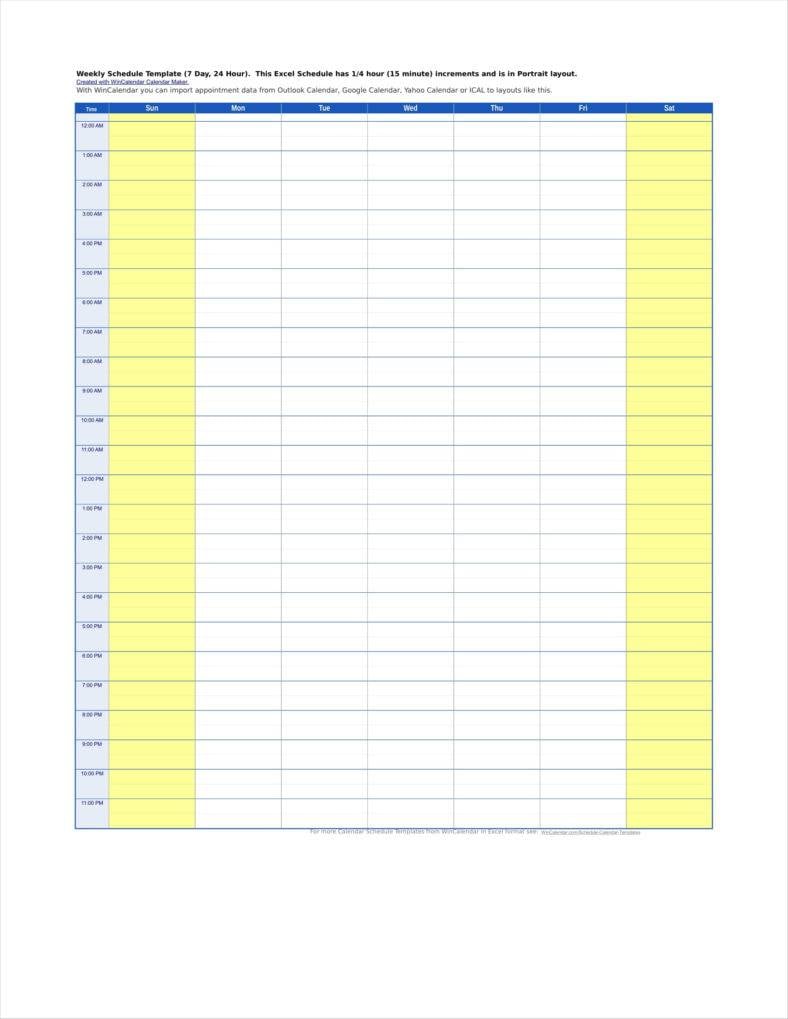 Daily Calendar Template Excel