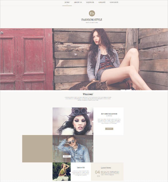 fashion photography web template design