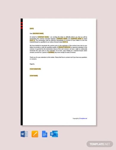 free business contract termination letter