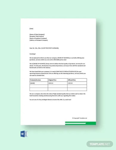free business promotion letter