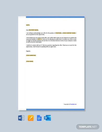 13+ Job Acknowledgement Letter Templates - Samples, Examples