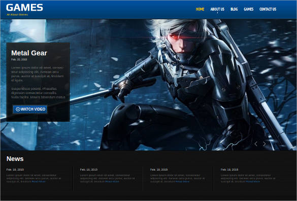 Gaming Templates, web templates