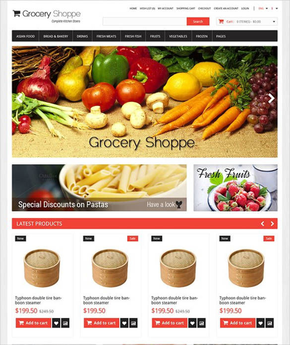 Free Online Grocery Website Template Templates Printable Download