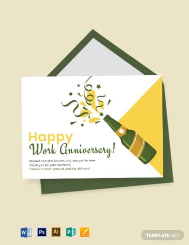 happy work anniversary card template