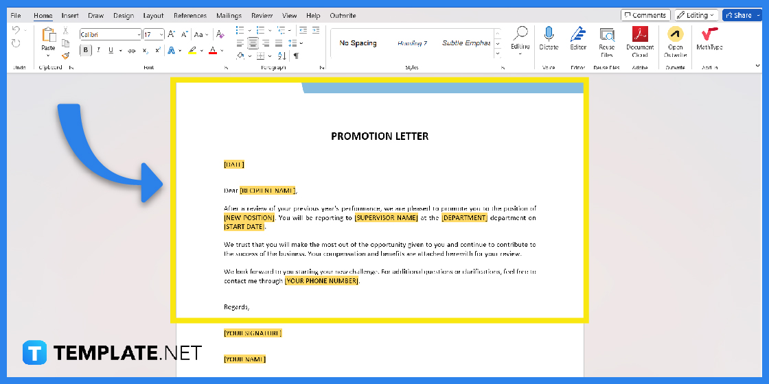 how to make a promotion letter step