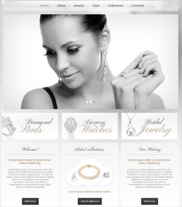 jewelry brand website template