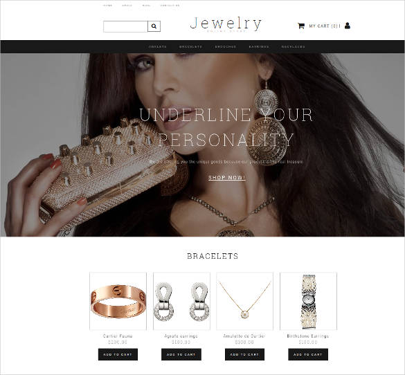 jewelry ecommerce website template