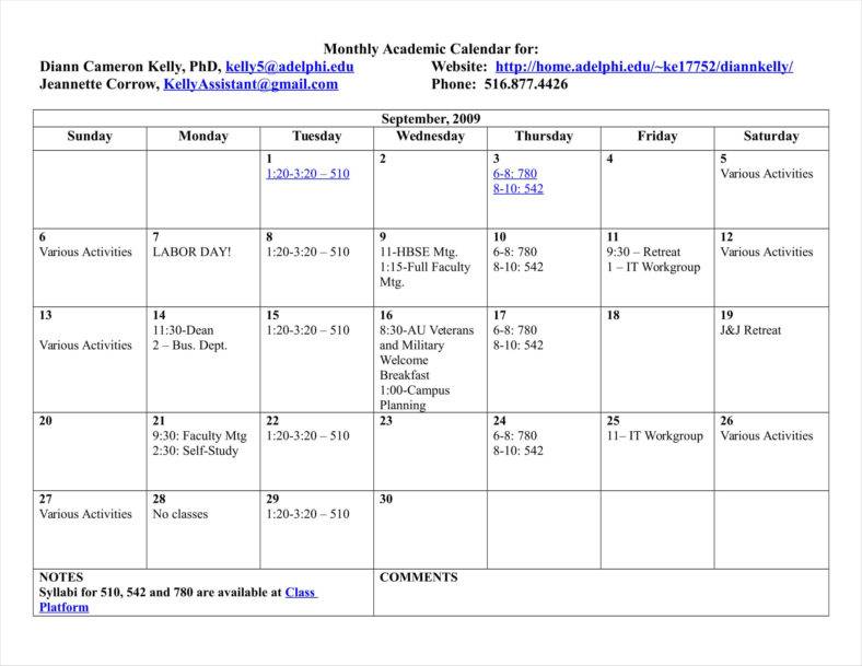 9+ Classroom Calendar Templates Free Samples, Examples Formats Download