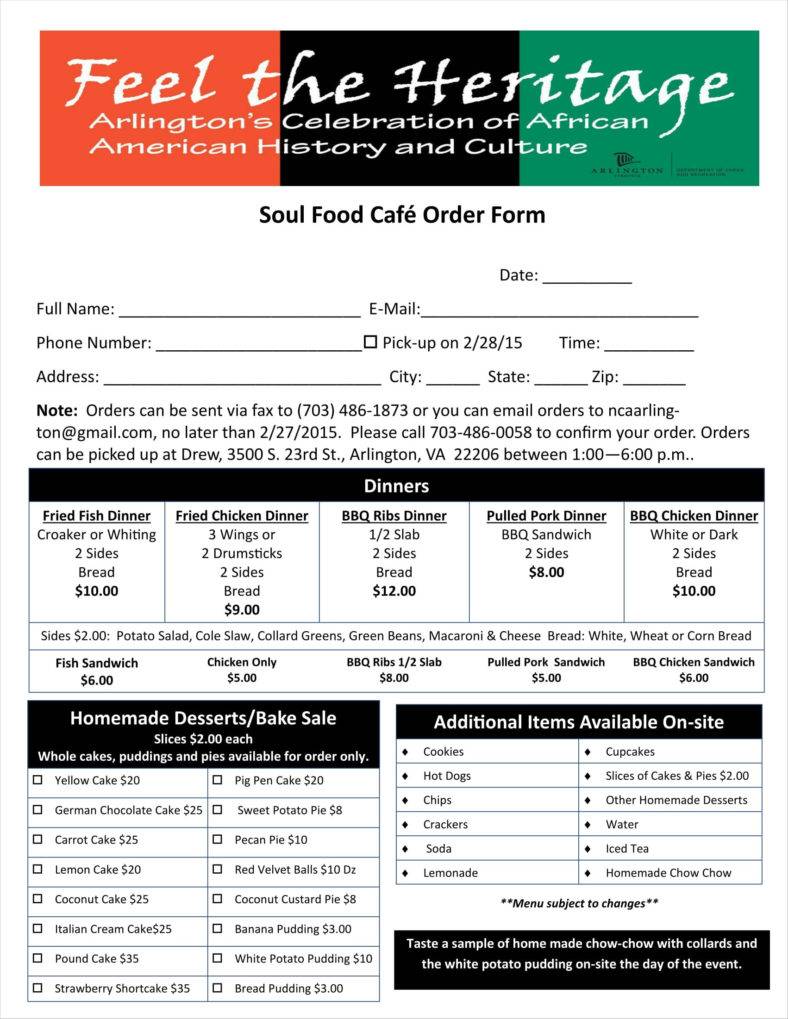 pdf dinner bake sale order form 11 788x10