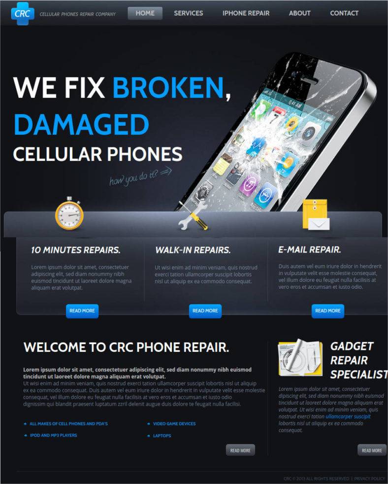 phone repair electronic company template 788x982