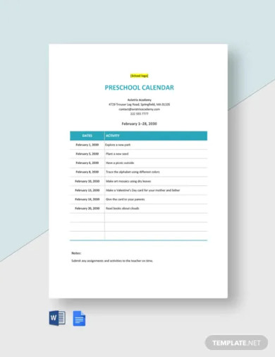 14+ Daycare Calendar Templates Free Samples, Examples Formats Download