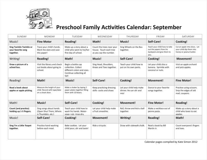 11+ Family Calendar Templates - Free Samples, Examples, Formats