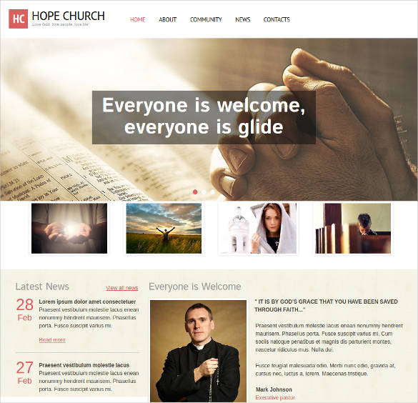 religious website design template