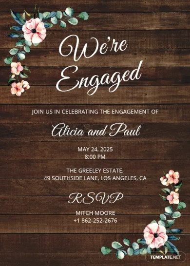 rustic engagement invitation template