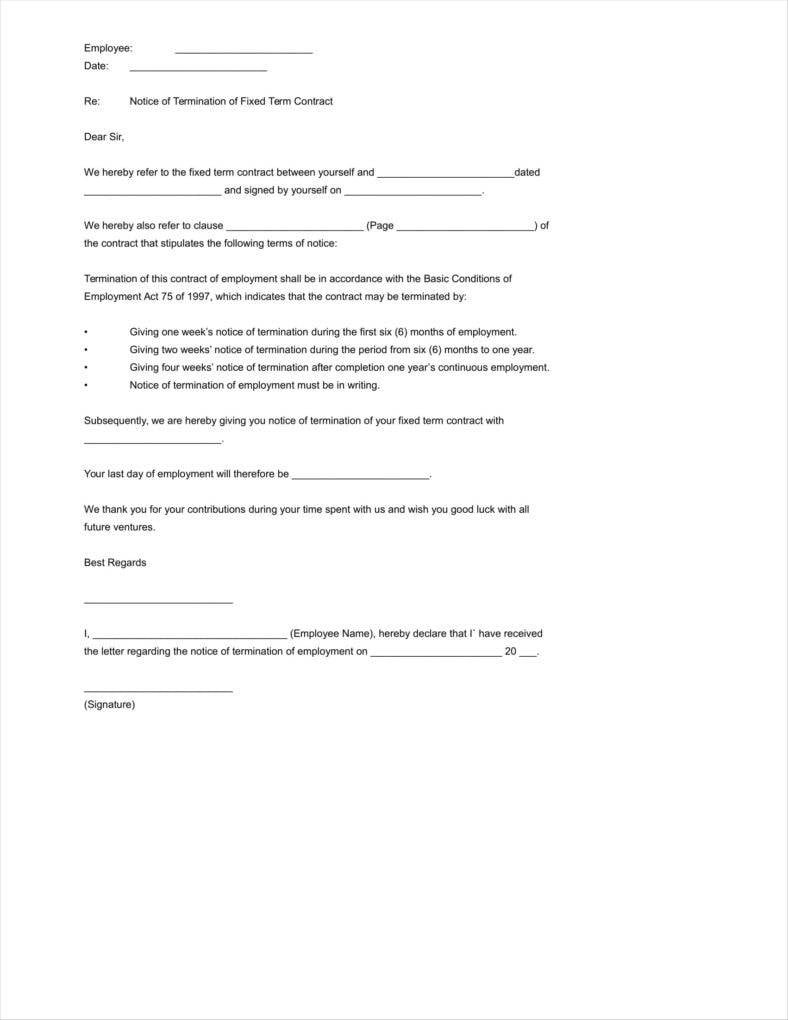 sample fixed term contract termination letter template download 2 788x1020