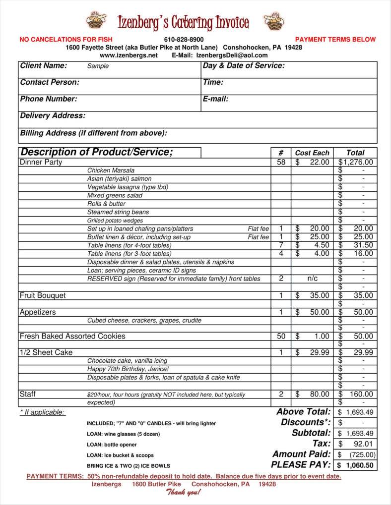 price list template download