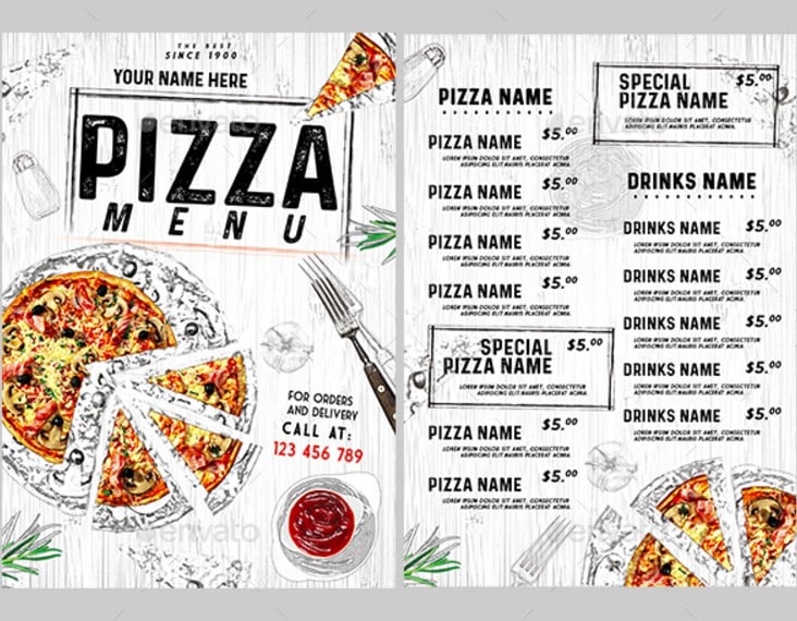 Pizza Menu 18+ Free Templates in Word, PSD, AI