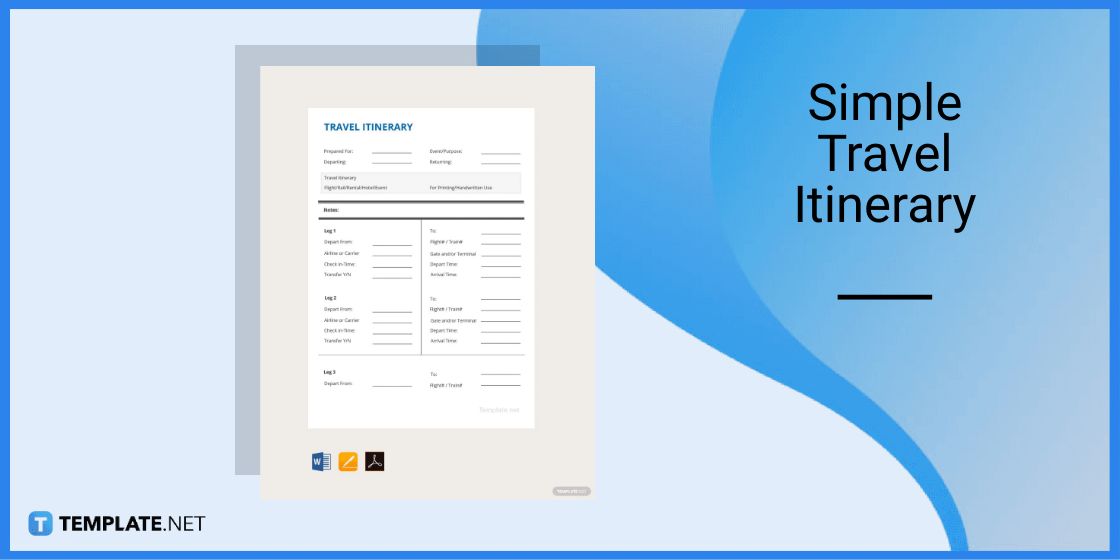 simple travel itinerary template