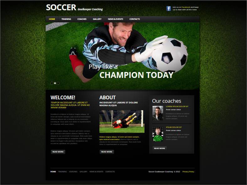 28  Soccer Club Website Themes Templates