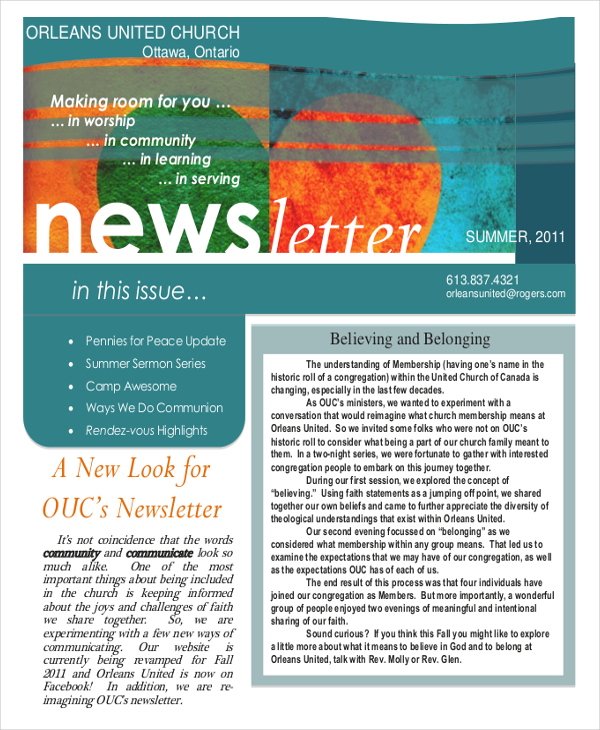 summer newsletter template