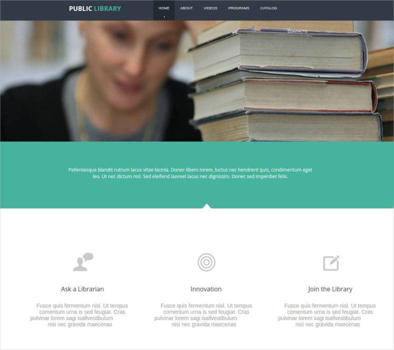 Free 10+ Online Library Website Templates & Themes | Free & Premium