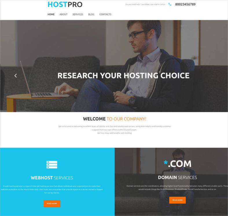 website for hosting company design 788x