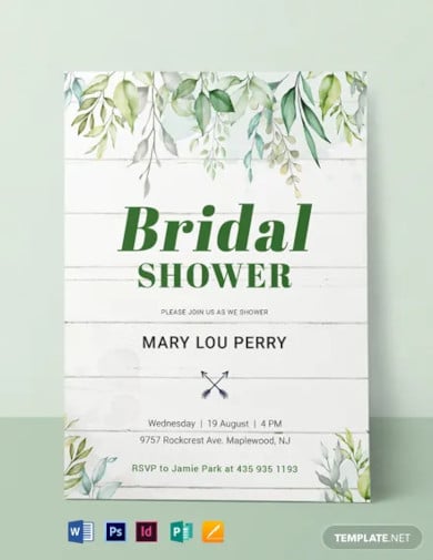 wooden bridal shower invitation template