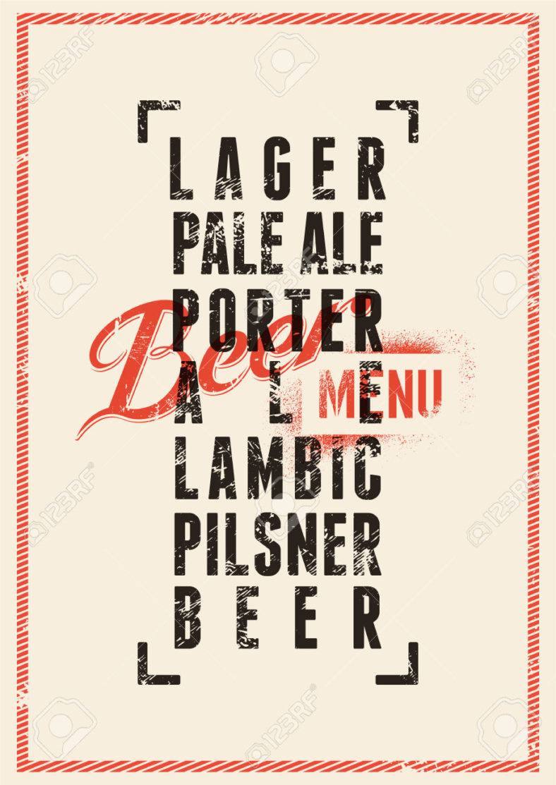 beer menu design vintage grunge style beer poster  788x