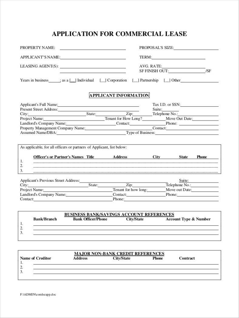 30+ Lease Application Forms Free Samples, Examples, Formats Download