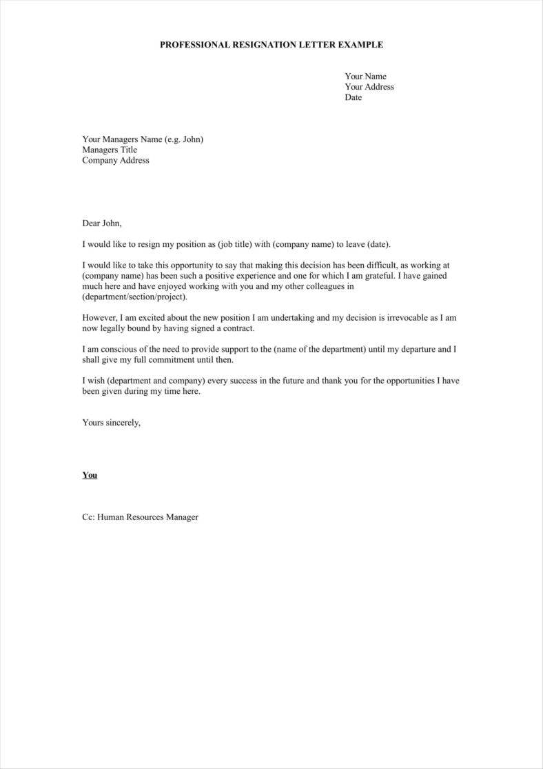 33+ Simple Resign Letter Templates - Free Word, PDF, Excel Format