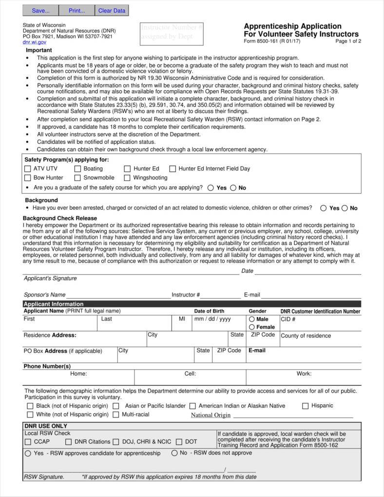 9+ Apprenticeship Application Form Templates Free Word, PDF, Excel Format Download