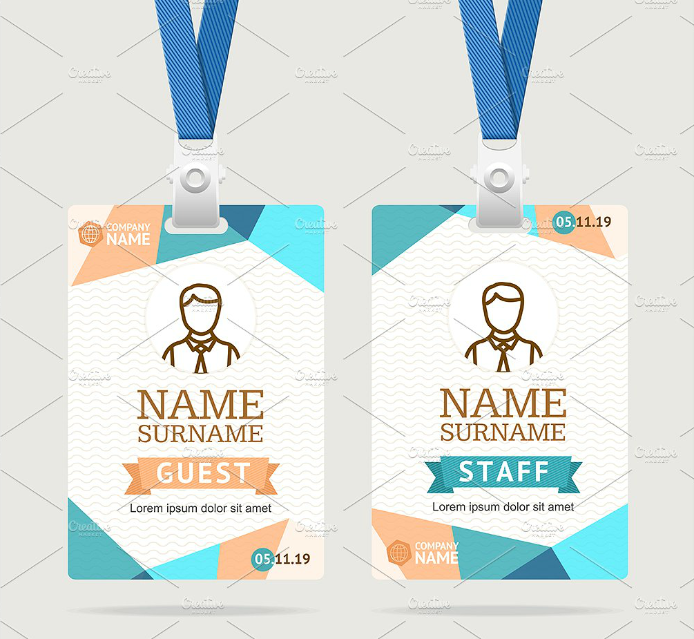 abstract id card template